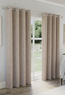 Austin (Blackout) Eyelet, Natural - Ready Made Curtains